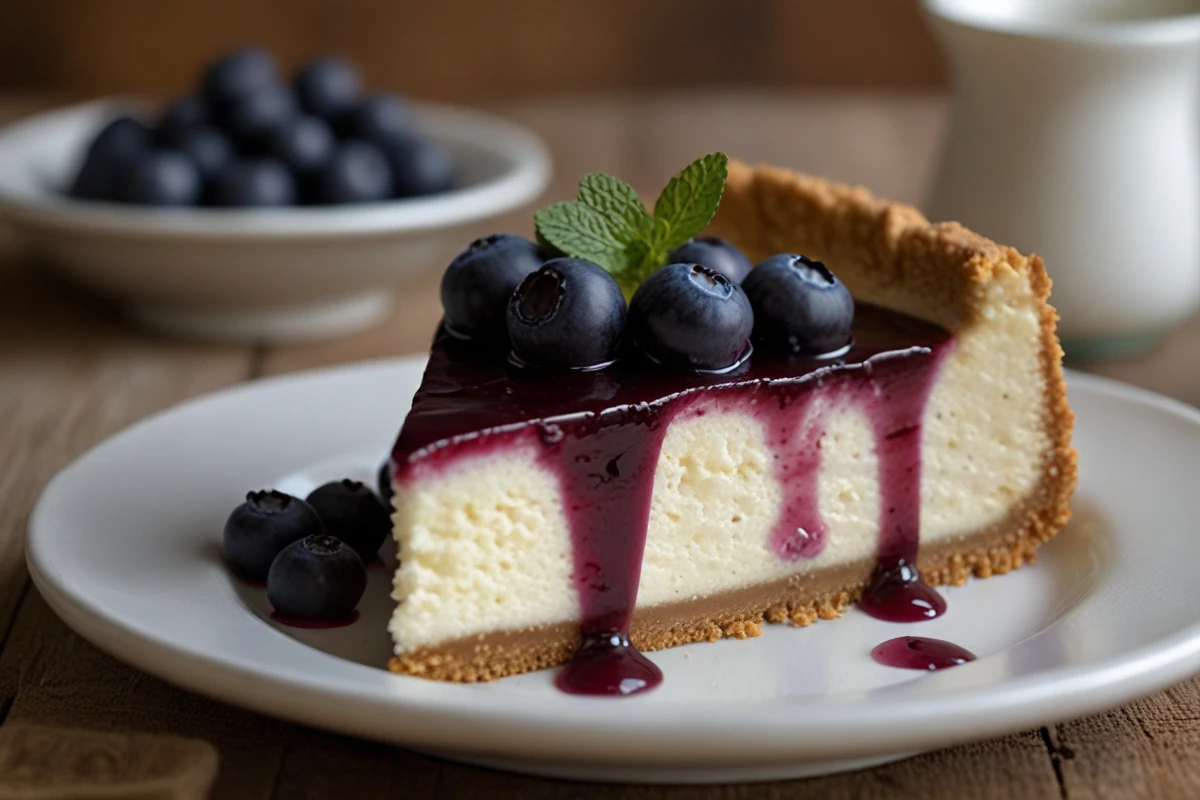 cheesecake with blueberries