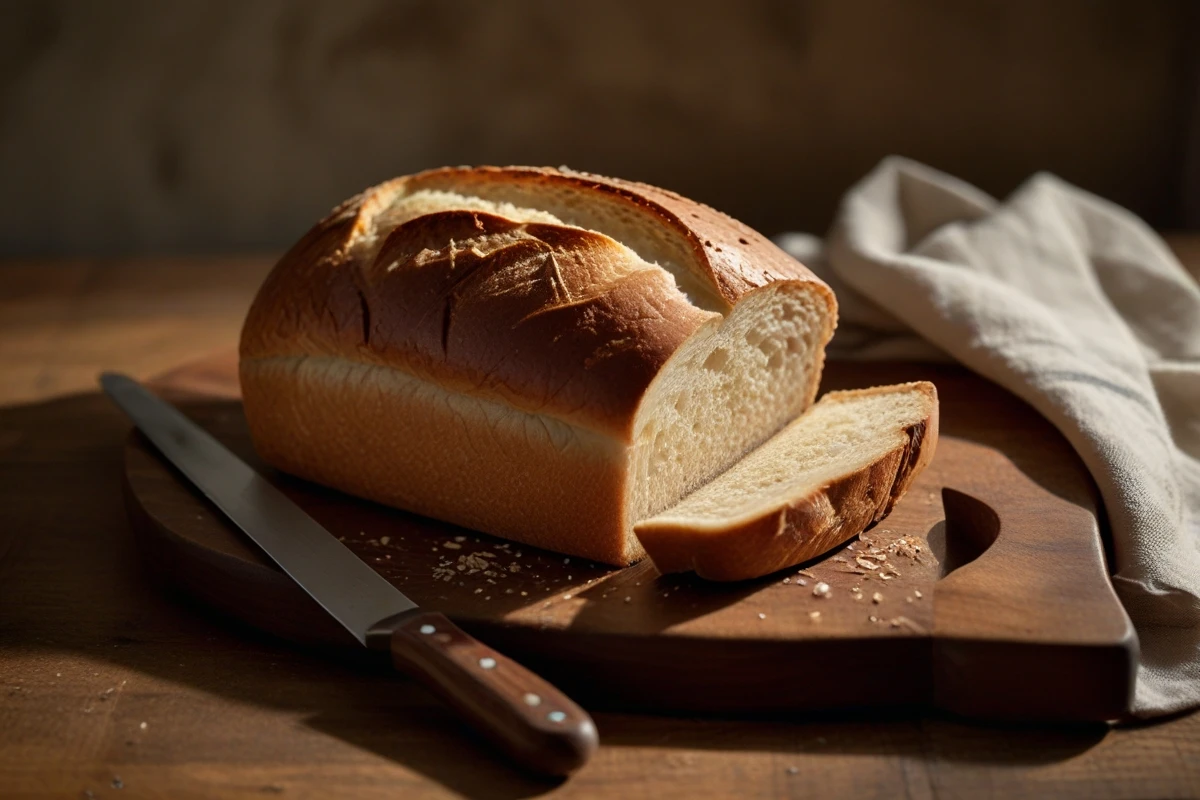 ingredients in white bread, making country white bread