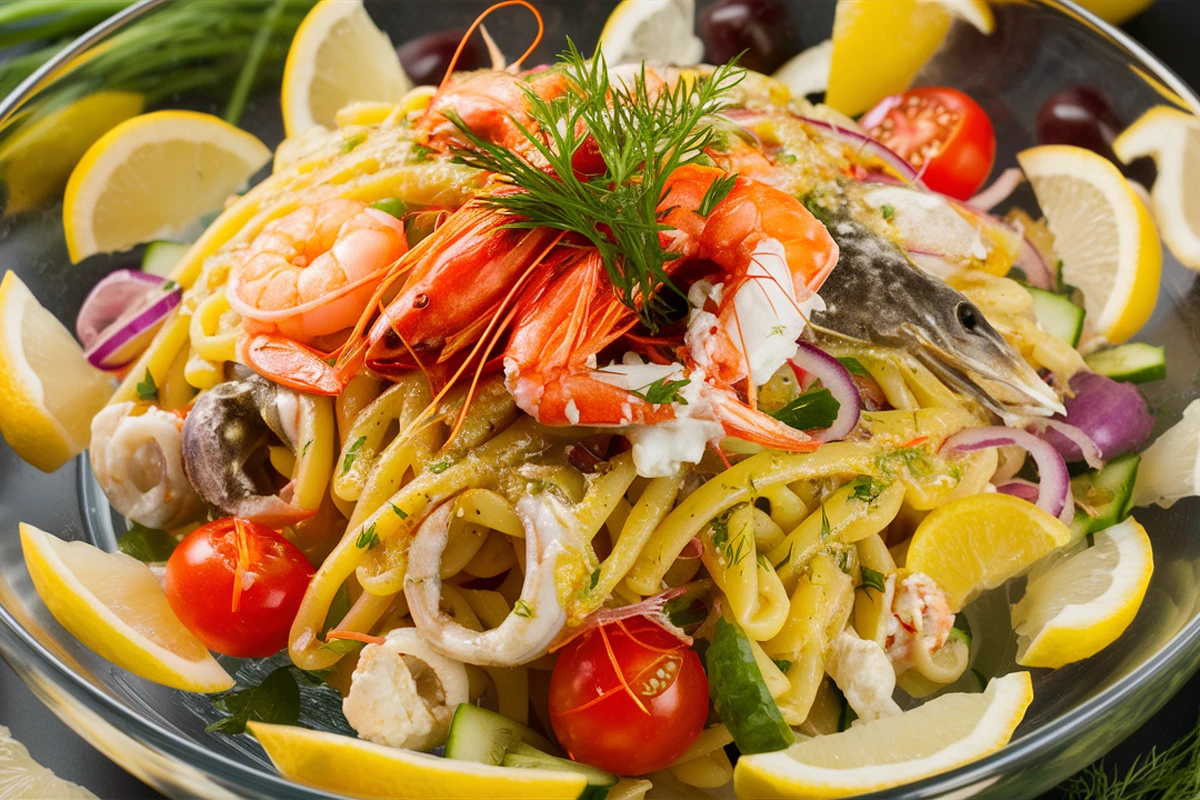 Crab pasta salad