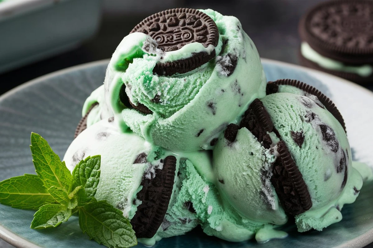 Mint Chocolate Ice Cream with Oreos