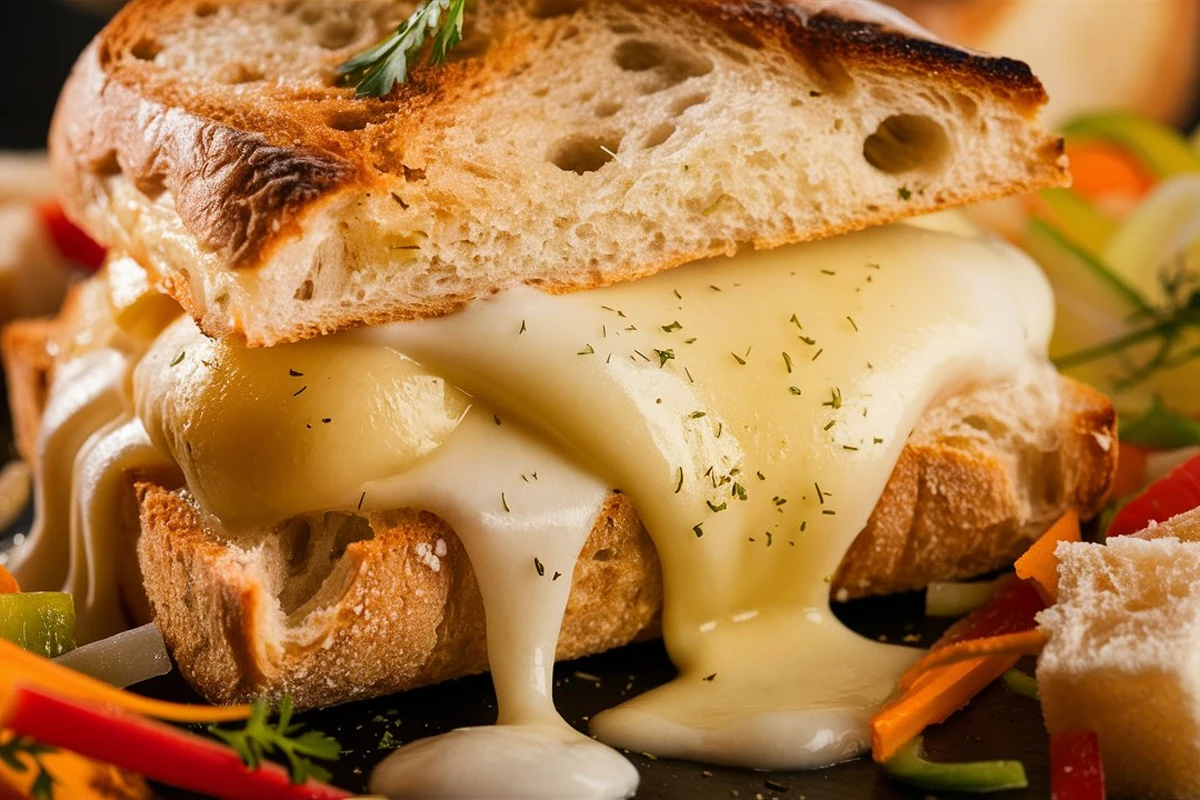 Melted raclette sandwich