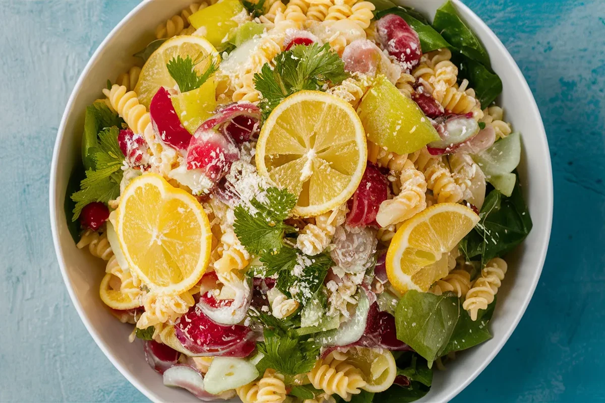 Lemon herb pasta salad