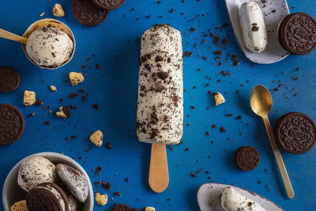 Cookie and cream ice cream stick